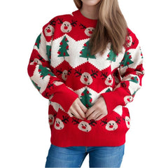 Christmas Casual Knitted Sweater For Women Loose Pullover